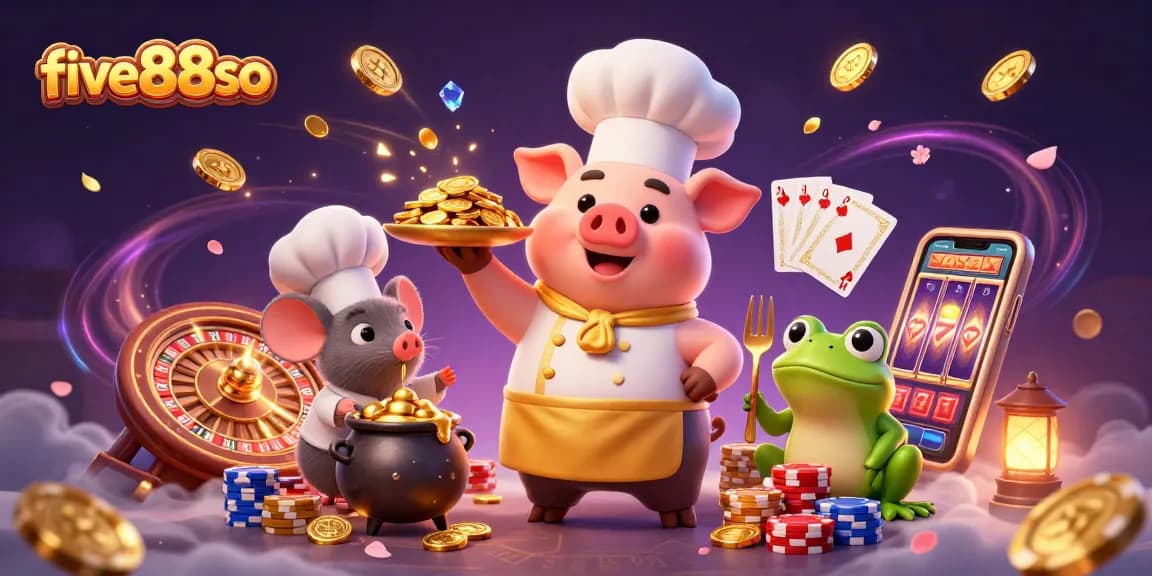 Engage in the excitement at five88so with gold coins, roulette wheels, and more!