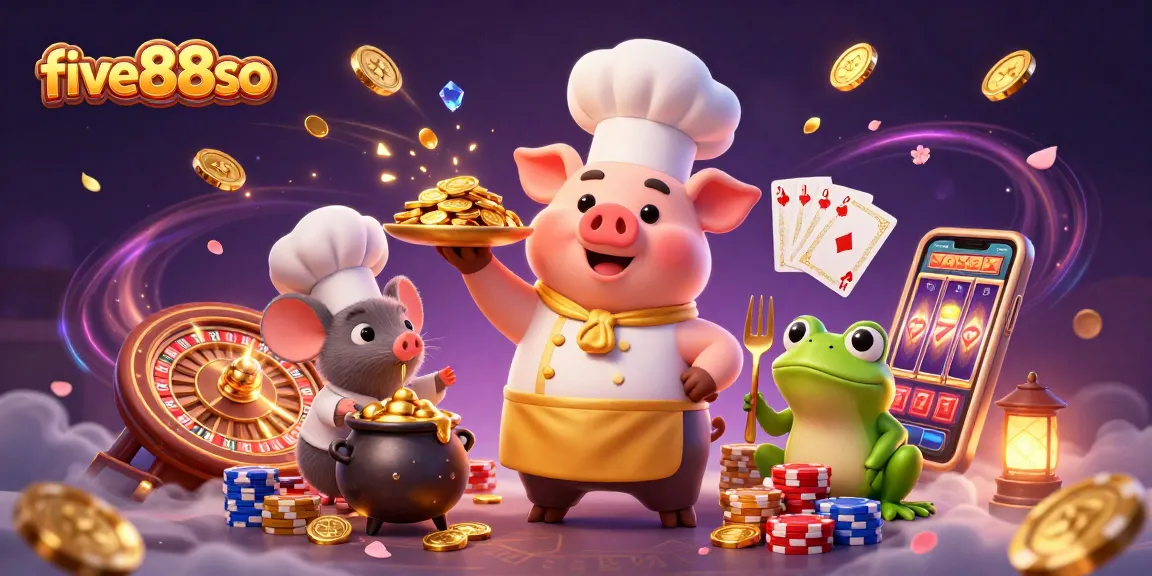 Engage in the excitement at five88so with gold coins, roulette wheels, and more!