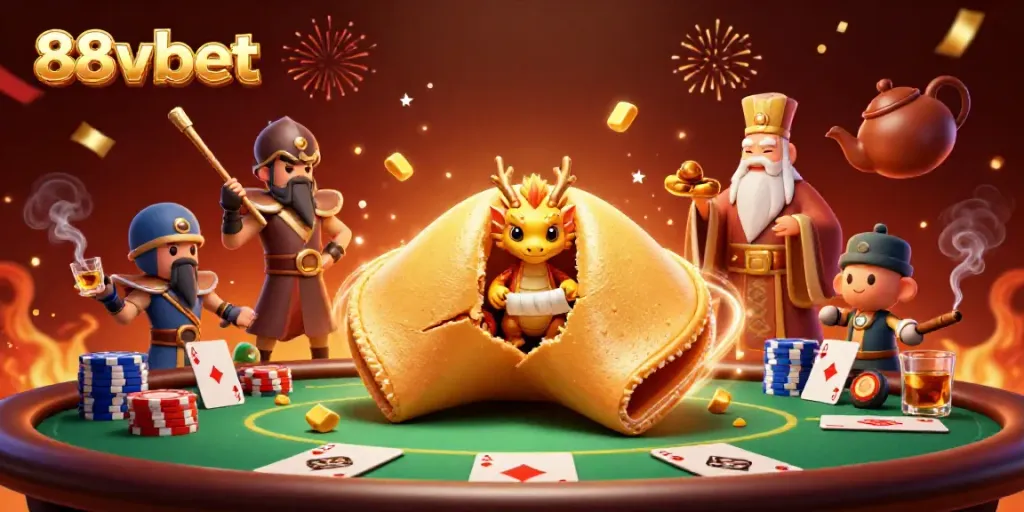 Experience excitement with 88vbet's vibrant casino illustration featuring games and fortune elements.