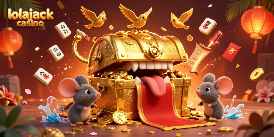Experience the magic of lolajack casino with a captivating illustration of adventure and treasures.